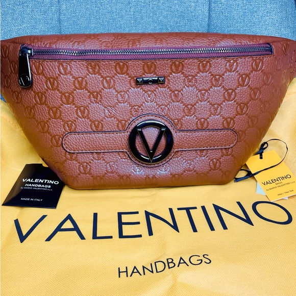 NWT Mario Valentino Embossed Leather Belt Bag - Carob - Picture 7 of 7